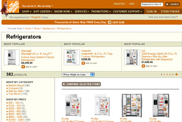 Thumbnail screenshot of The Home Depot Appliances