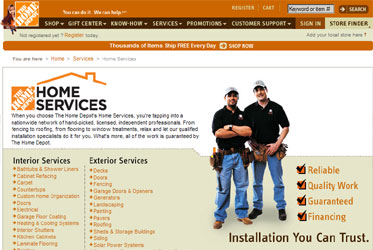 Thumbnail screenshot of The Home Depot Installation